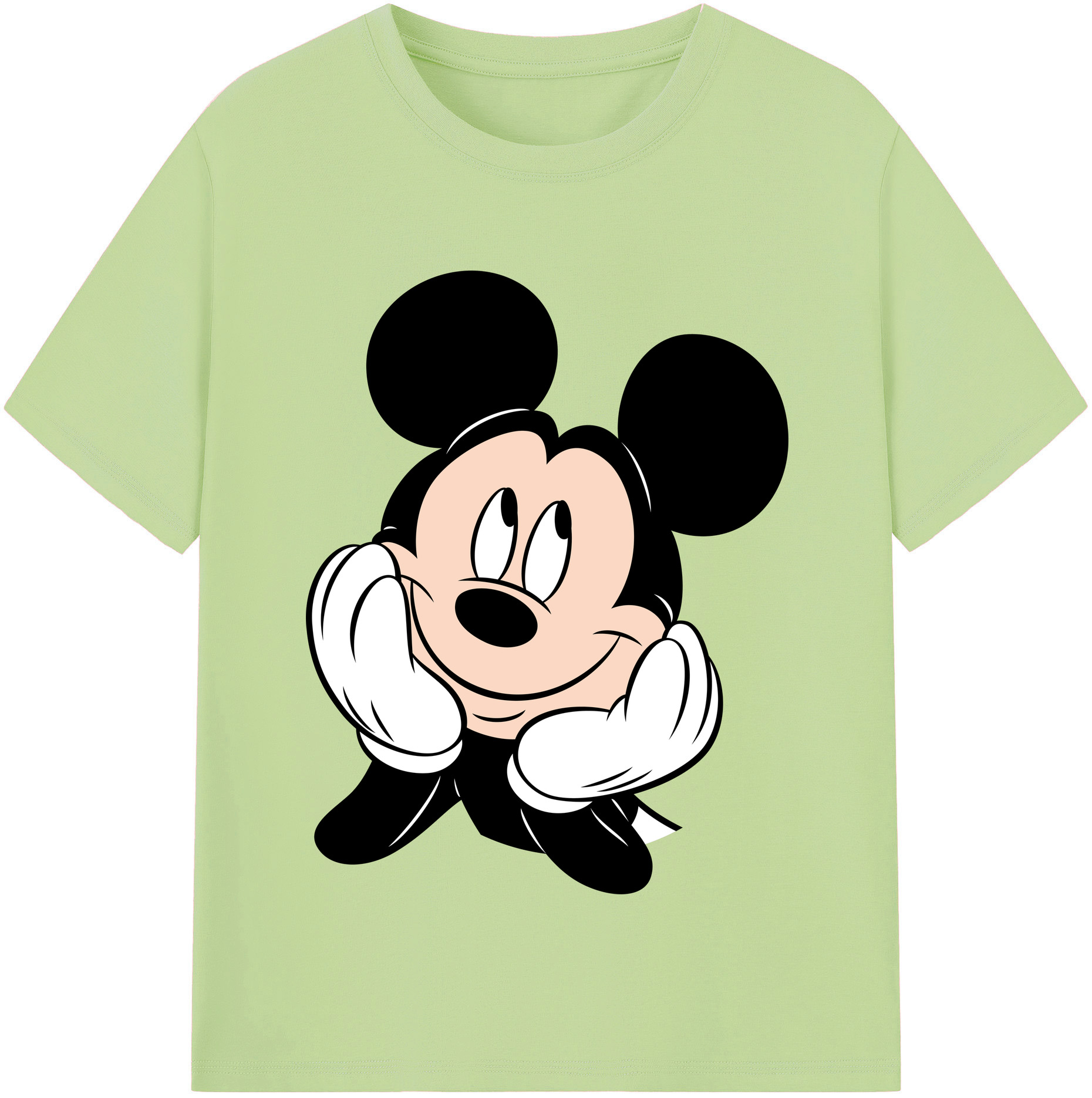 （画像用） ミッキーマウス Mickey Mouse 綿100％半袖Tシャツ（フロントプリント）